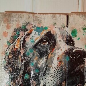Hand Crafted   Great Dane painting   Mixed media art   Great gift idea